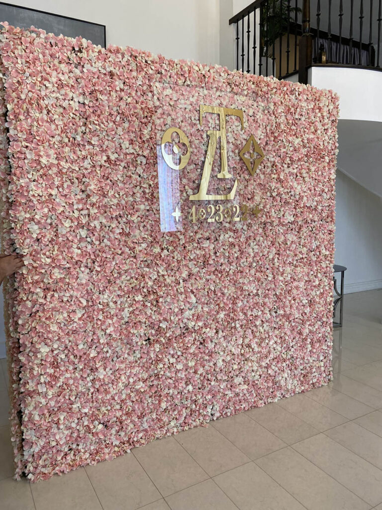 custom wall - pink flowers